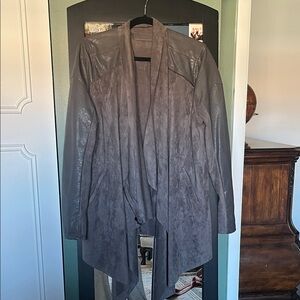 Blank NYC Women's Charcoal Draped Trench Coat